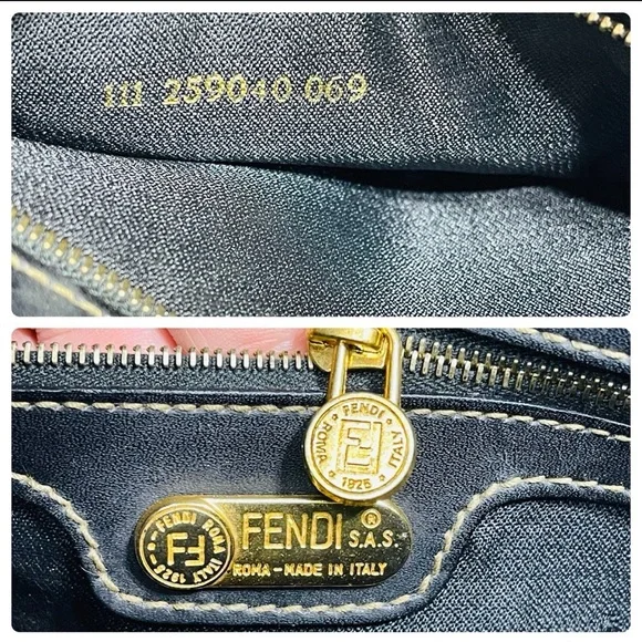 Fendi Black and Brown Checkered Crossbody Bag - Picture 3 of 8